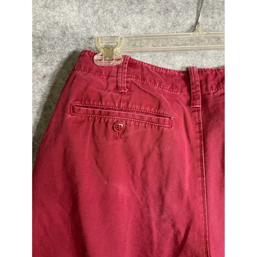 Express Mens Red Chino Shorts Size 30 Cotton Flat Front Casual Twill RN 56285